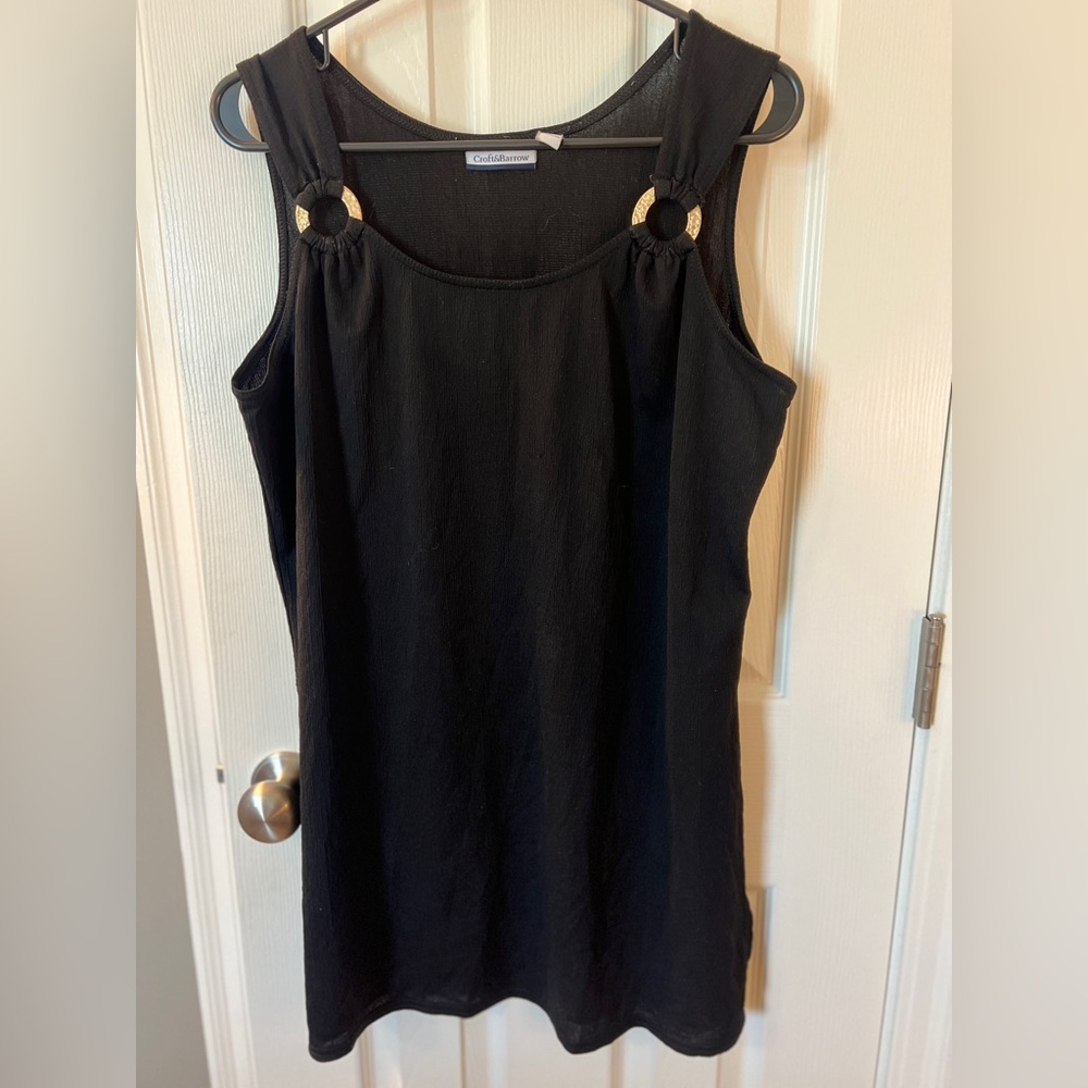 Croft & Barrow Black Textured  Swim Coverup